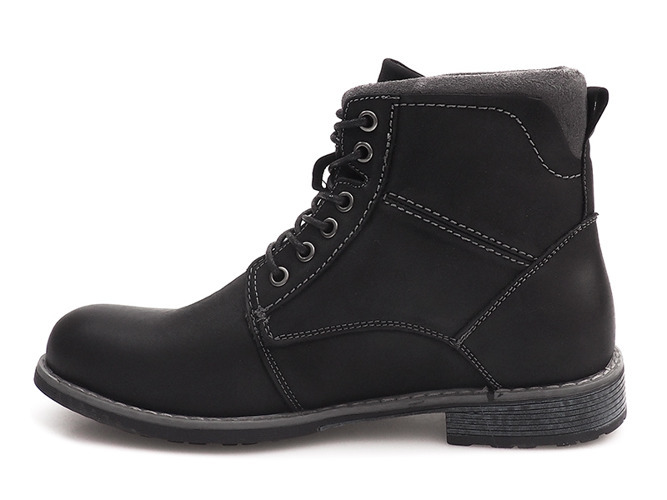 Черные утепленные ботинки-трапперы SD89-1