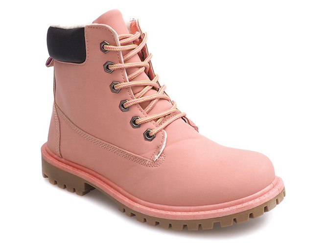 Розовые ботинки-трапперы B788