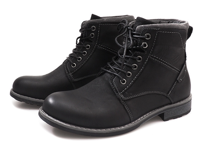 Чорні утеплені черевики-трапери SD89-1