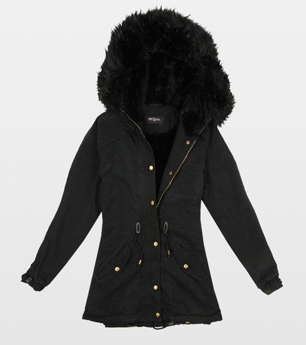 Жіноча зимова куртка чорна Парка BH-1860D